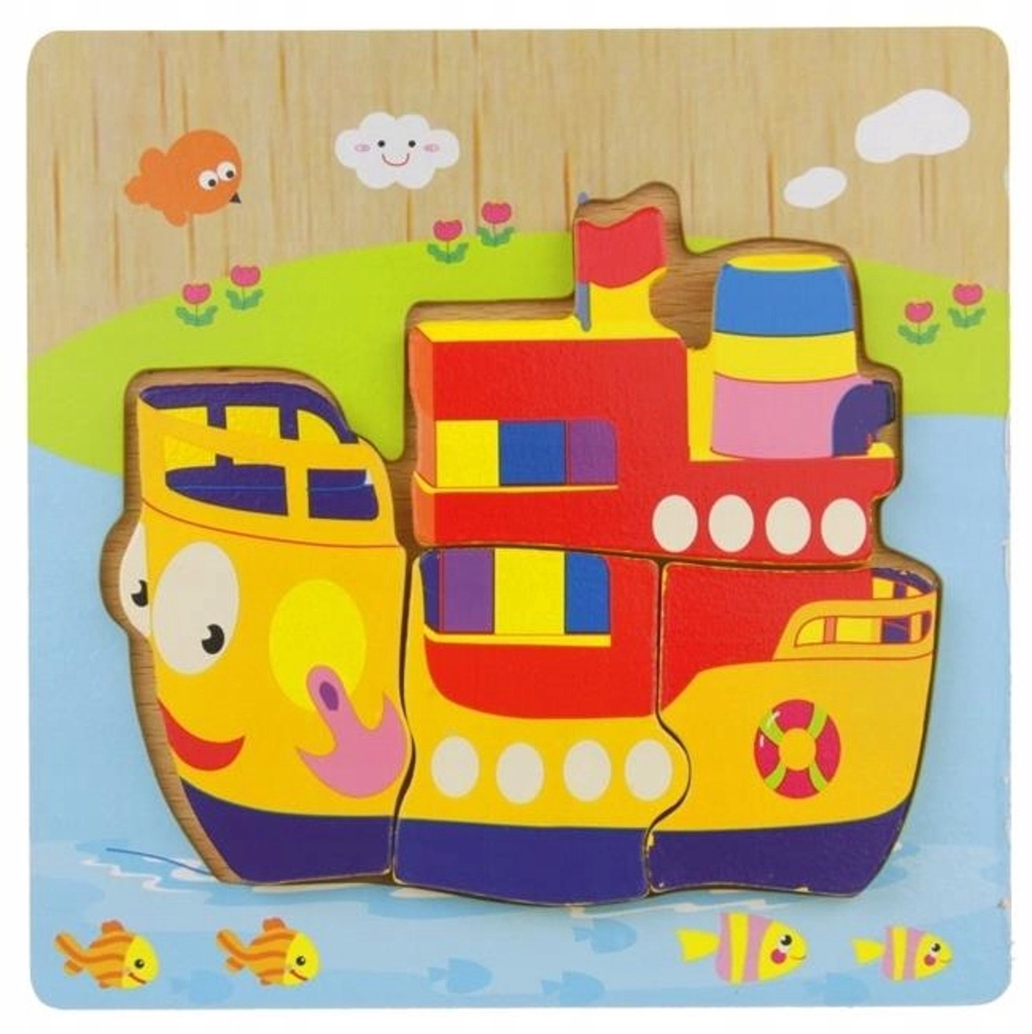 Houten Puzzel Educatief Schip - Ontwikkeling voor Kinderen