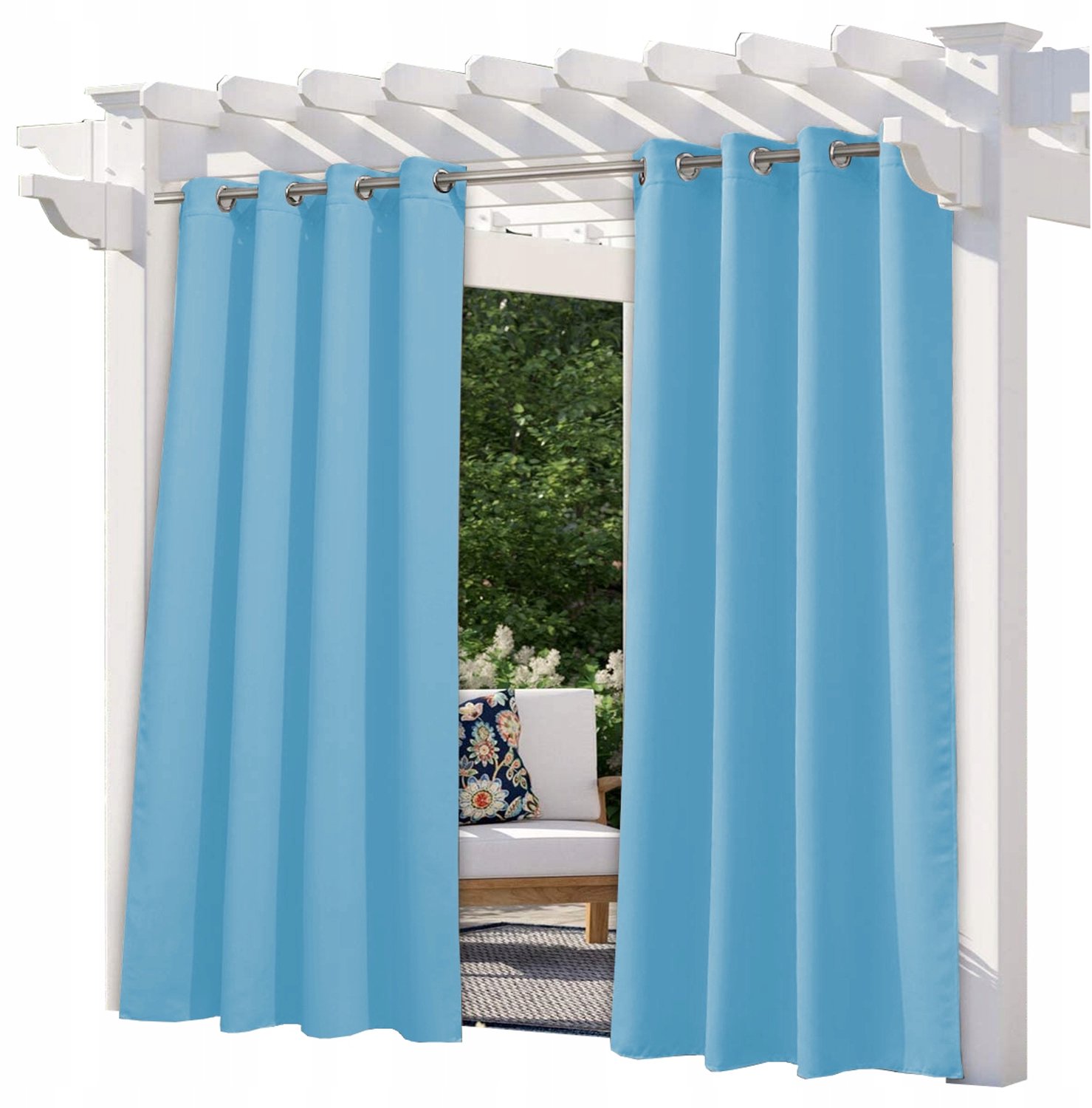 Waterdicht Tuindoek Gordijn 155x200cm Hemelsblauw voor Terras & Balkon