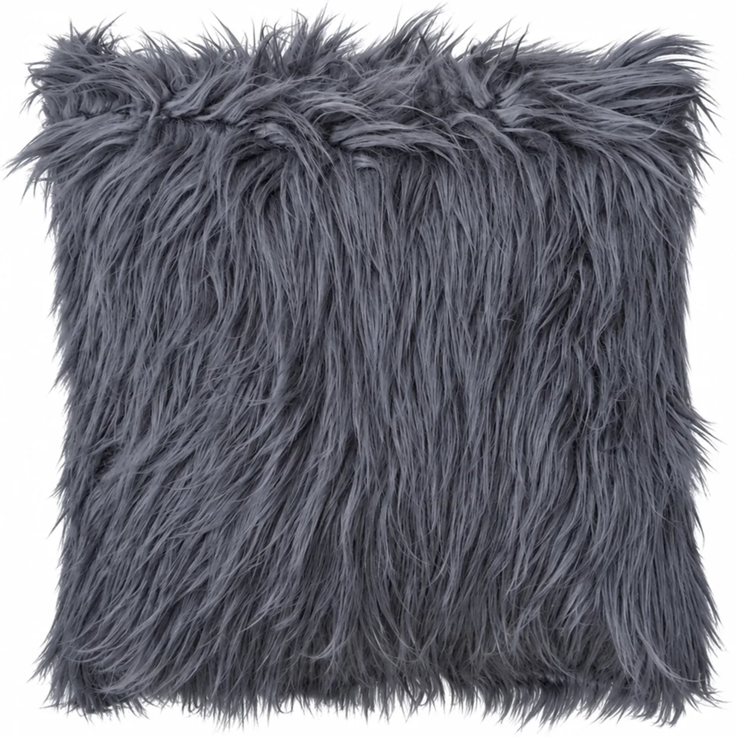 Lavandoux Bont Kussen - Imitatiebont Sierkussen - 60 x 60 cm - Grijs Antraciet grijs