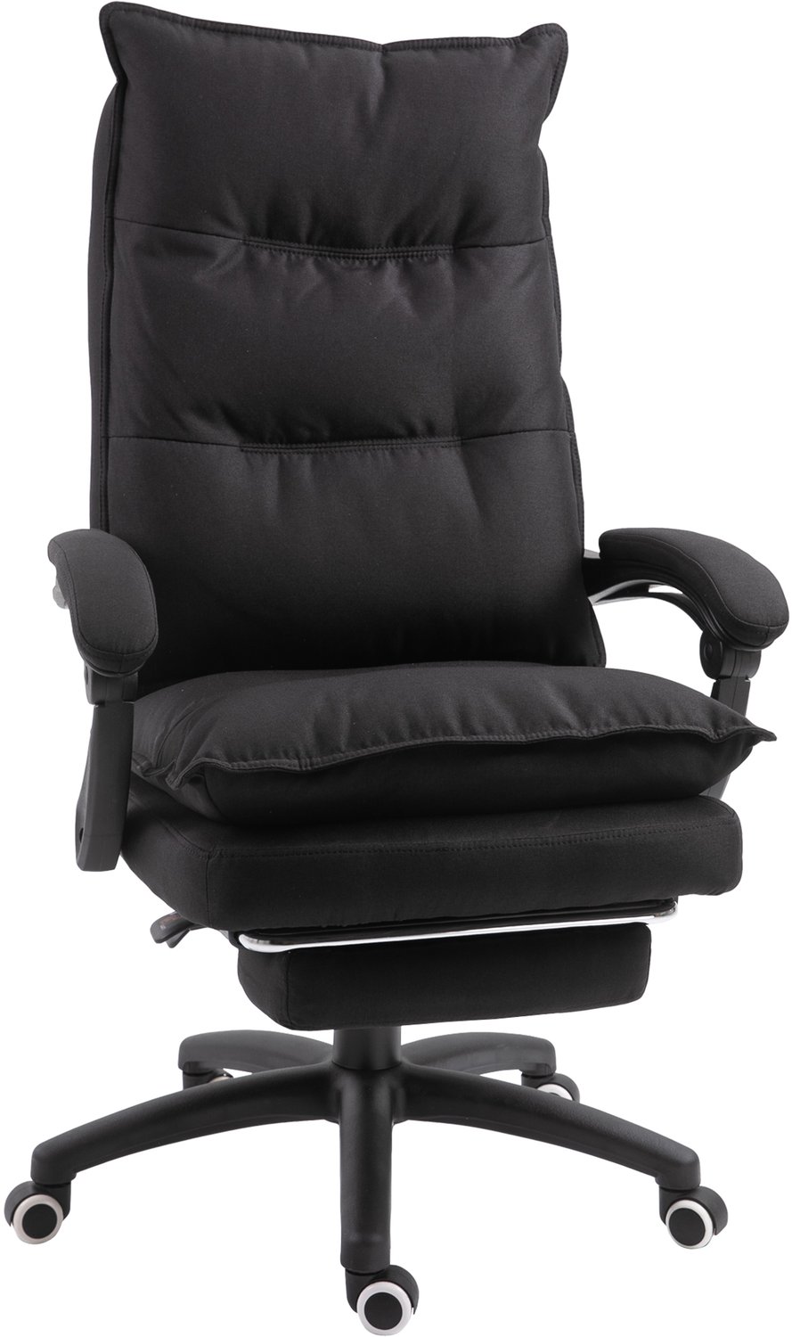 Vinona Massagebureaustoel - 6-punts vibratiemassage - Met voetensteun - In hoogte verstelbaar - Polyester - 70 x 62 x 120-130 cm - Zwart