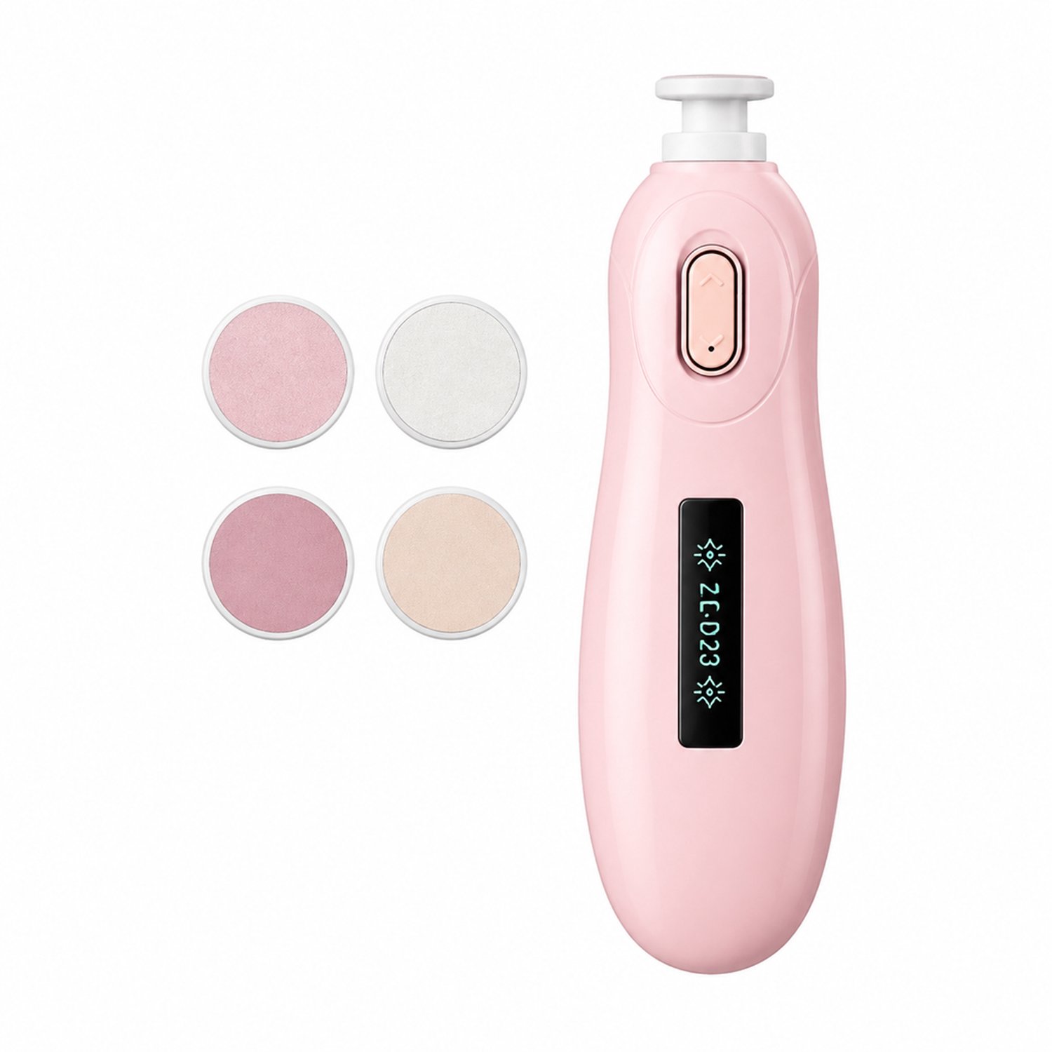 elektrische nageltrimmer - batterijmodel - 3 snelheden met verlichting - voor dagelijks thuisgebruik - roze uitvoering