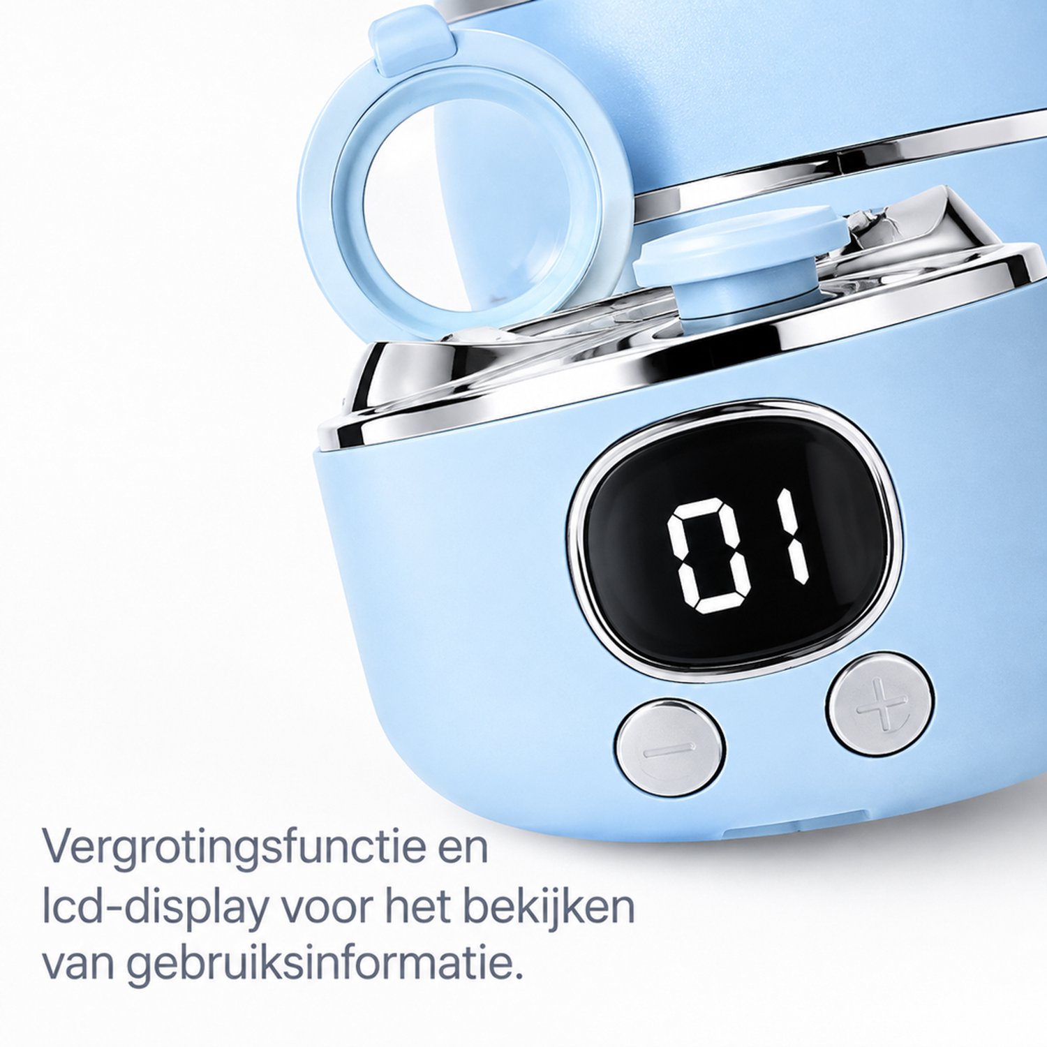 elektrische nagelknipper - knippen en vijlen - met vergrotingsfunctie en lcd-display - inclusief handleiding en laadkabel
