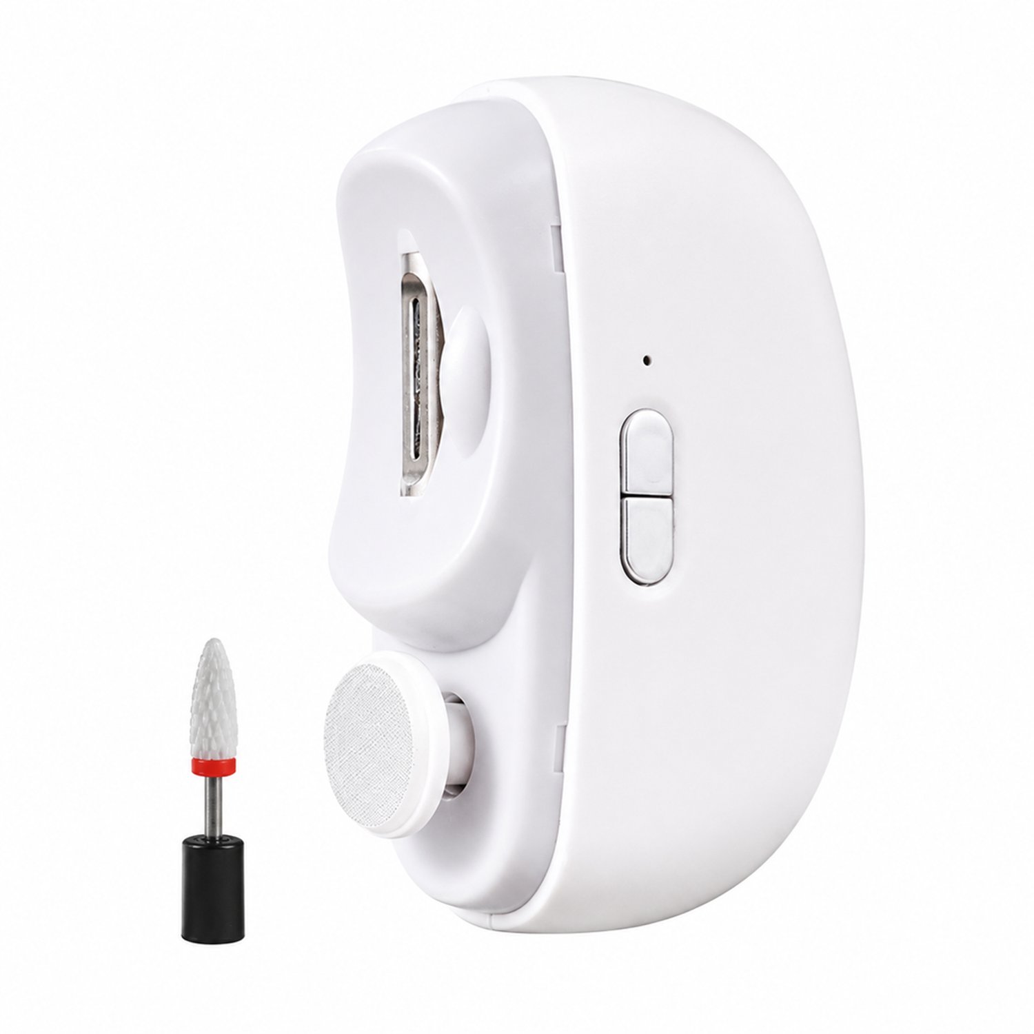 Elektrische nagelknipper - knippen en vijlen in één - elektrisch vijlen en nagelpolijsten - witte uitvoering met freeskop - basisverpakking