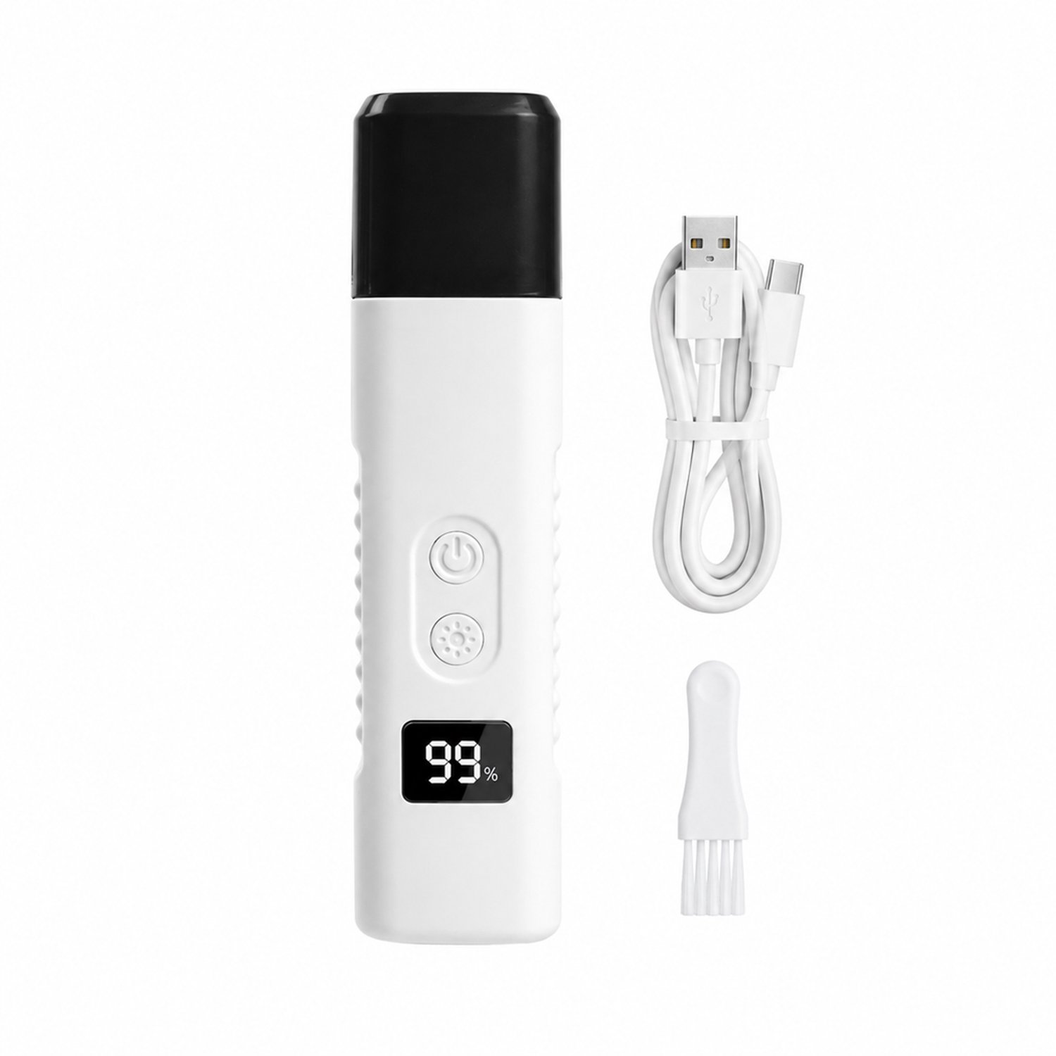 Elektrische nagelknipper - USB-oplaadbaar - digitaal display met LED-verlichting - voor nagelverzorging bij katten en honden - neutrale Engelstalige kleurendoos