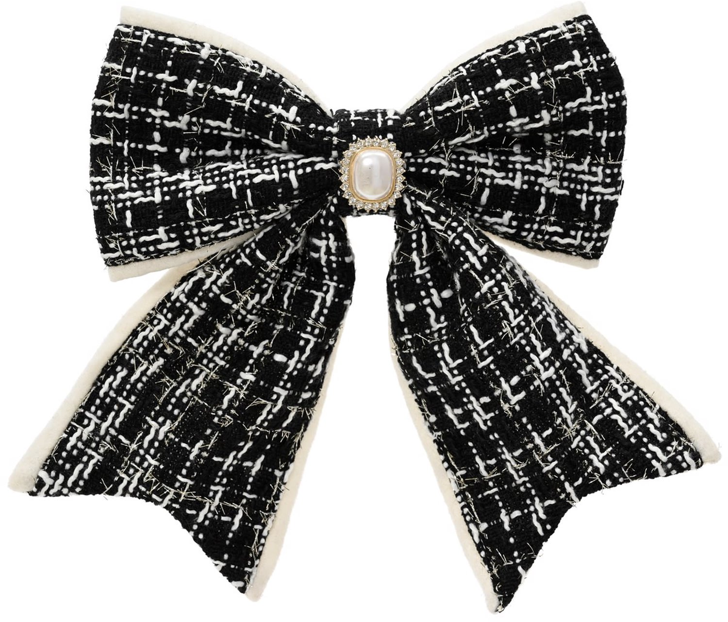 Kaemingk kerststrik zwart champagne 27,5 cm met clip