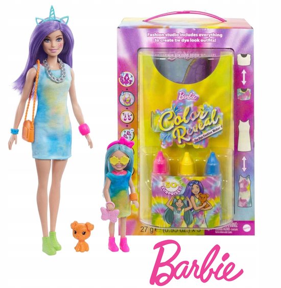 Barbie Color Reveal Tie-Dye Fashion Maker Set met 50 Verrassingen — afbeelding 3