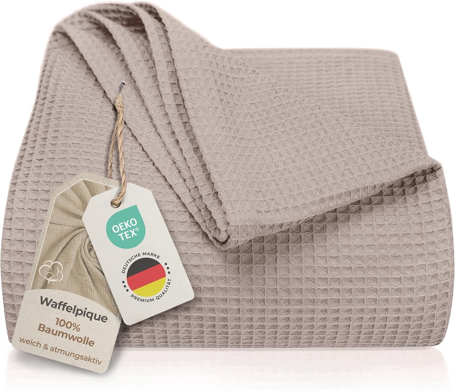 Luxe Katoenen Wafel Sprei 240x260 cm Taupe - Premium Kwaliteit