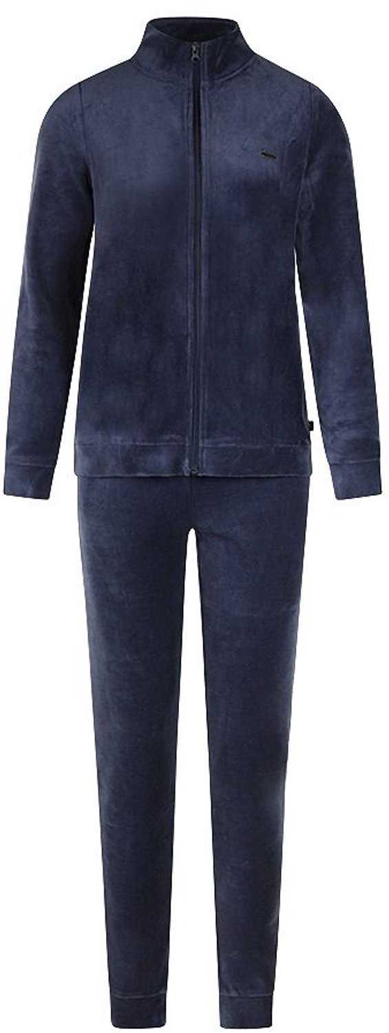 Charlie Choe dames huispak velours met rits - Navy - Donkerblauw /