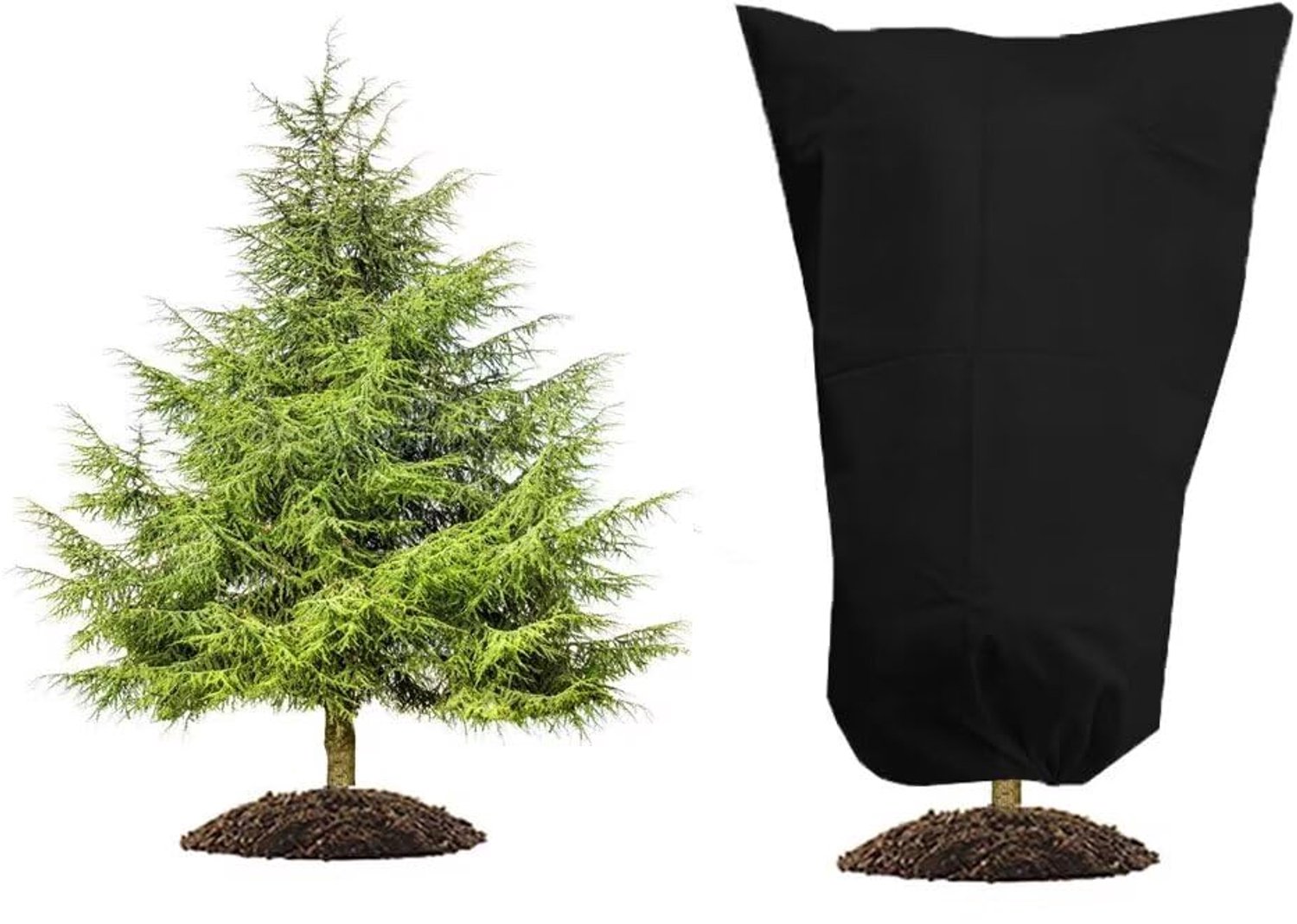 Famanu - Winterbescherming voor planten - Bescherming tegen vorst - Ademend en scheurvast polyester - Zwart 1 stuk