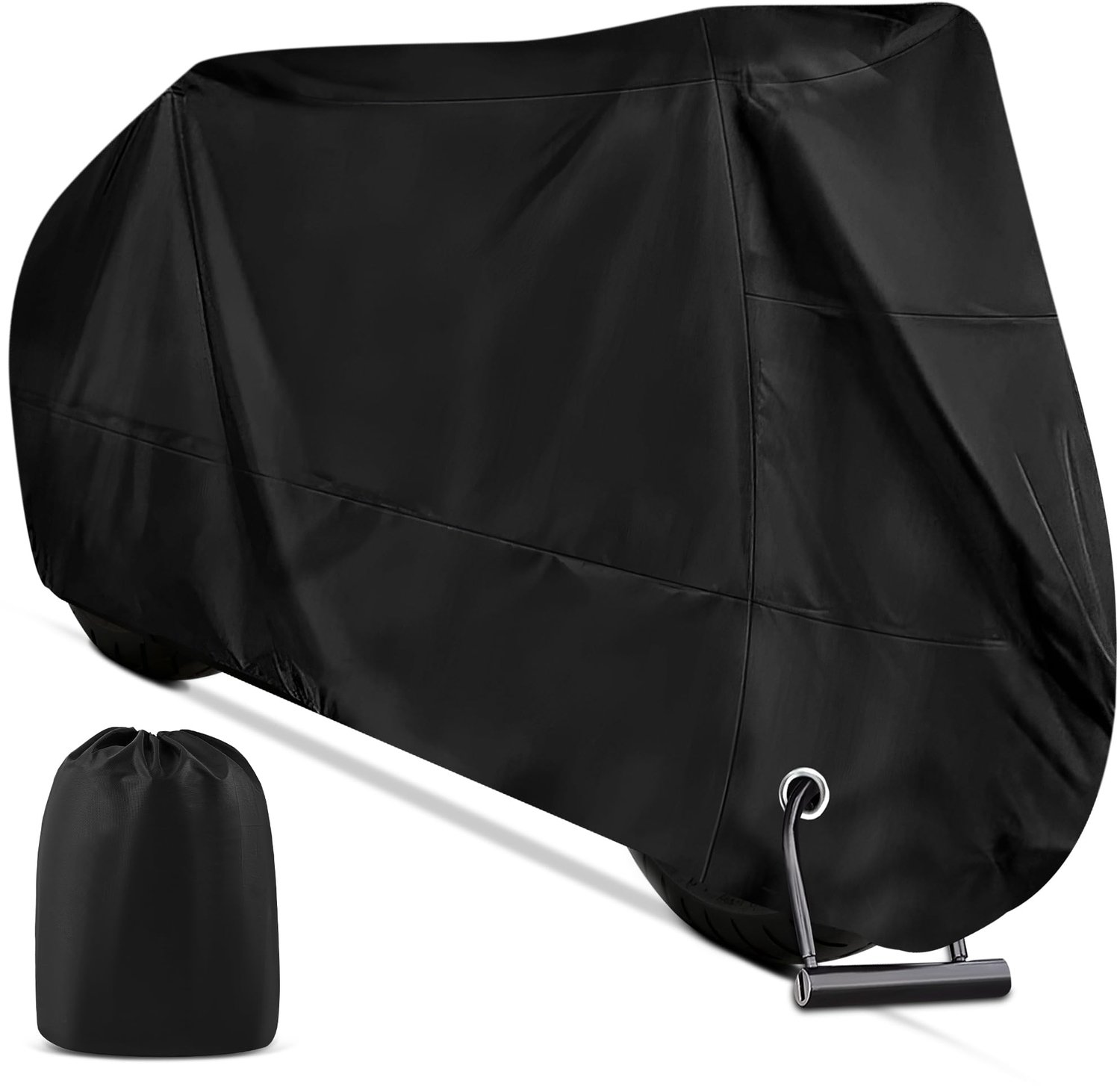 Famanu - Motorhoes Waterdicht Buiten - Bescherming tegen weersinvloeden - Gemaakt van 210D Oxford stof - Zwart 1 stuk