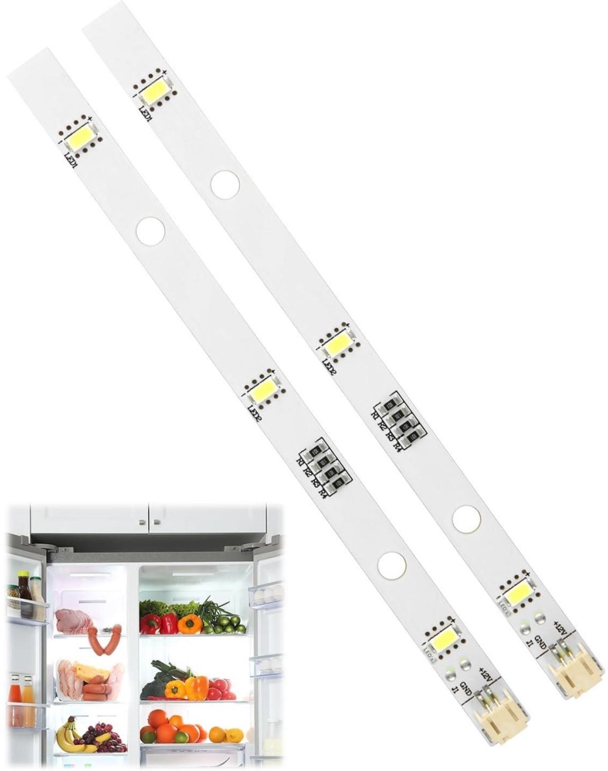 SSTRWGOOD 2 Stuks Lampen voor Koelkast - LED Koudlicht - 16x1cm - Geschikt voor Rongsheng E349766 - Metalen Behuizing - Incl. 2 Lampen