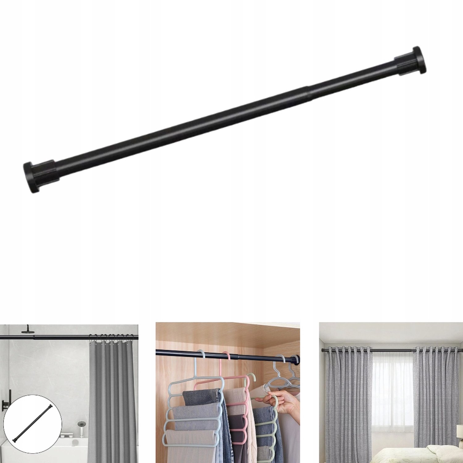 Merkloze Telescoop Gordijnroede Douche - Zonder Boren - 70-120cm