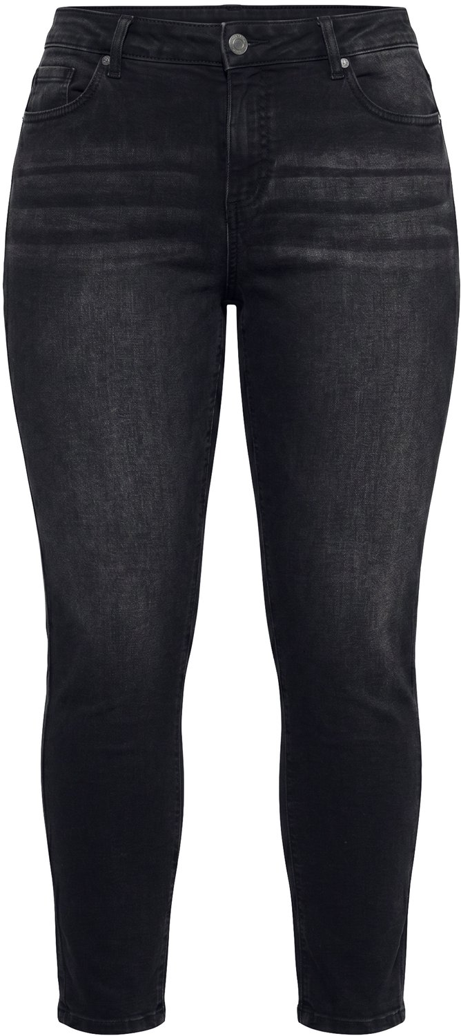 MIAMODA - Dames - Jeans straight fit 5-pocket - Zwart - Maat 44