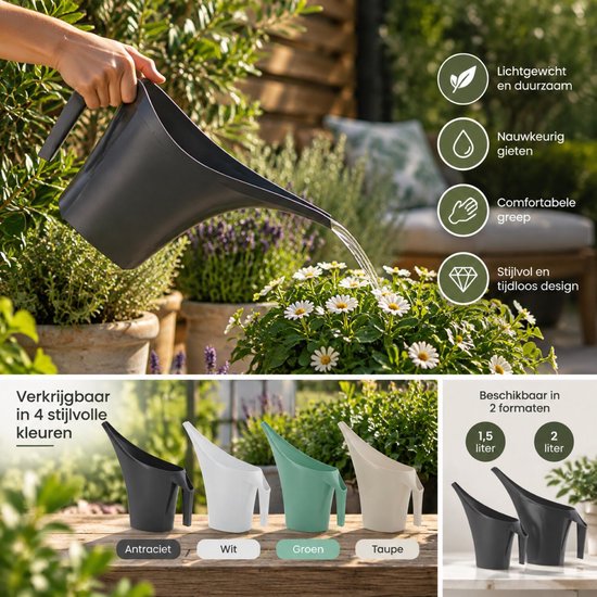 Prosperplast Gieter - antraciet - kunststof - 2 liter - gieters voor binnen en buiten — cadeau in Cadeau-ideeën - foto 4