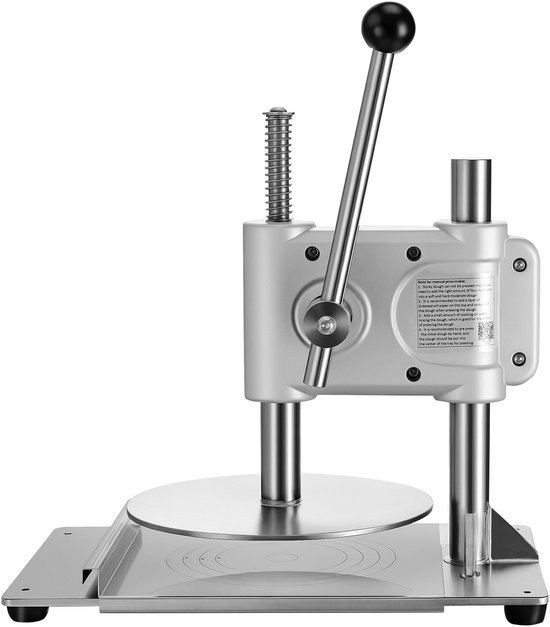Handmatige pizzadeegpers- 9-5 inch pizzadeegpersplaat- roestvrijstalen broodpers- commerciële chapati-deegmaker- vormmachine met handvat en 100 stuks bakpapier. — afbeelding 2