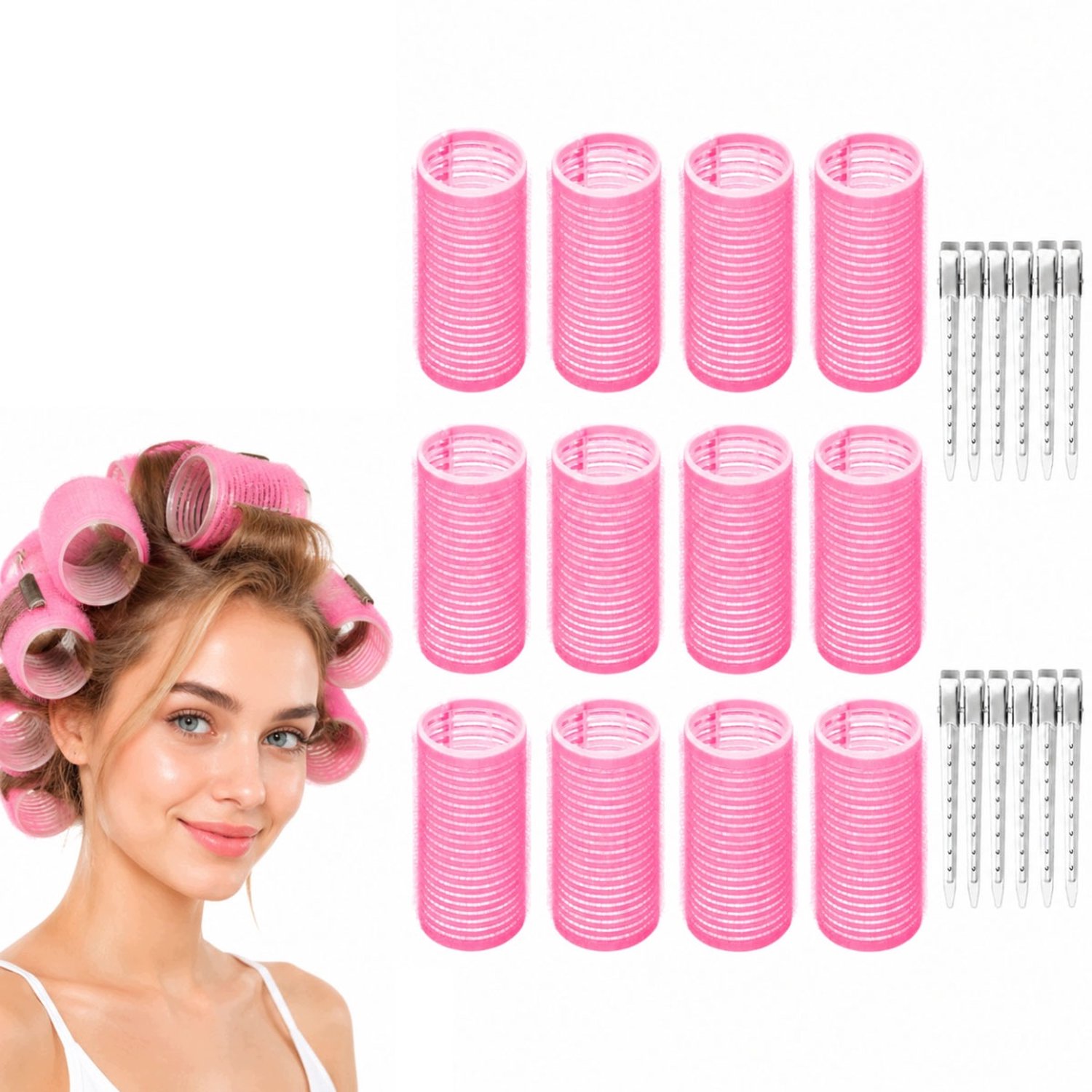 Grote Zelfklevende Haarrollers 48mm - 24 Stuks voor Volume & Golven
