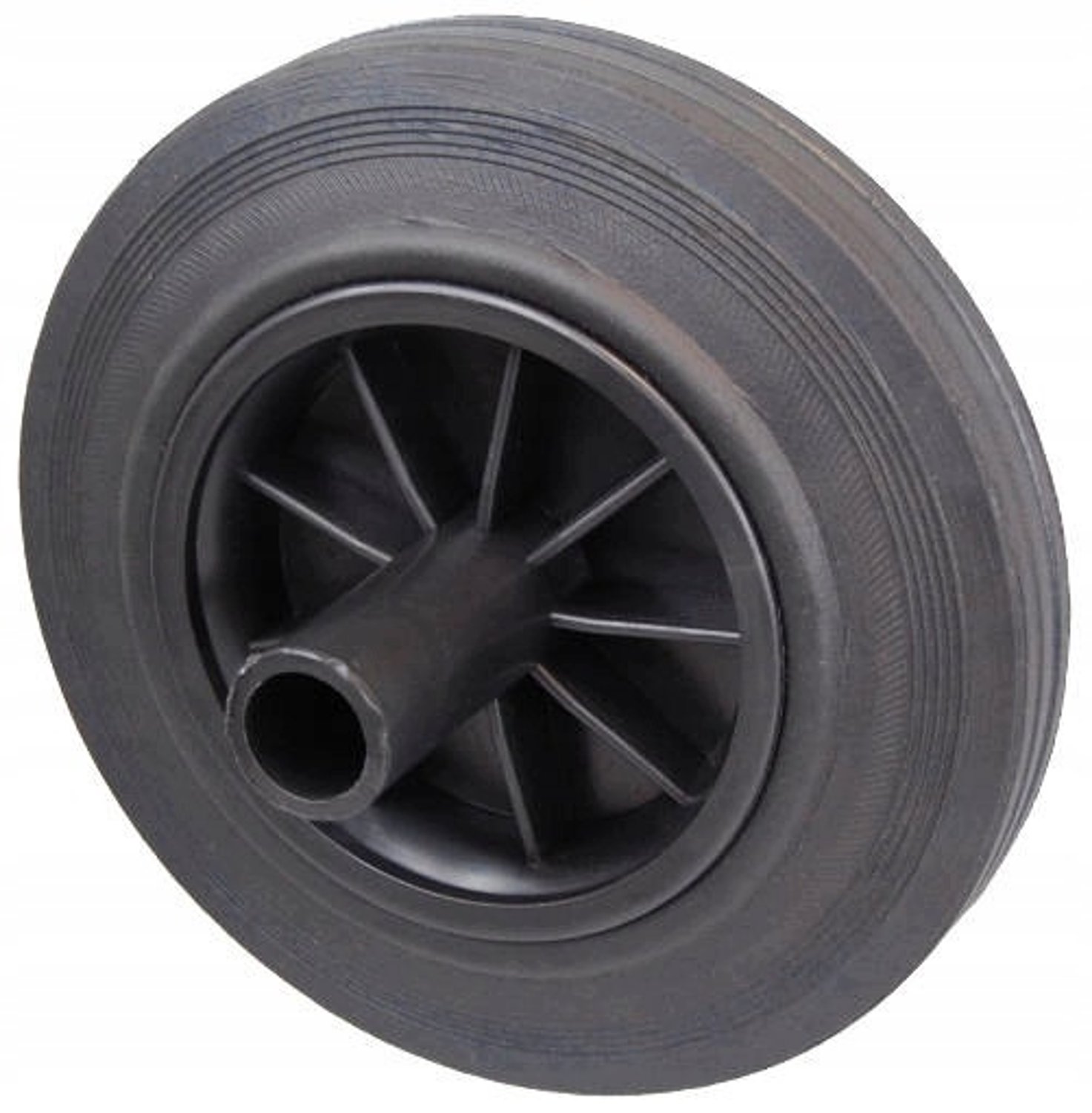 Zwaar belastbaar wiel, kunststof rubber, 200 mm diameter
