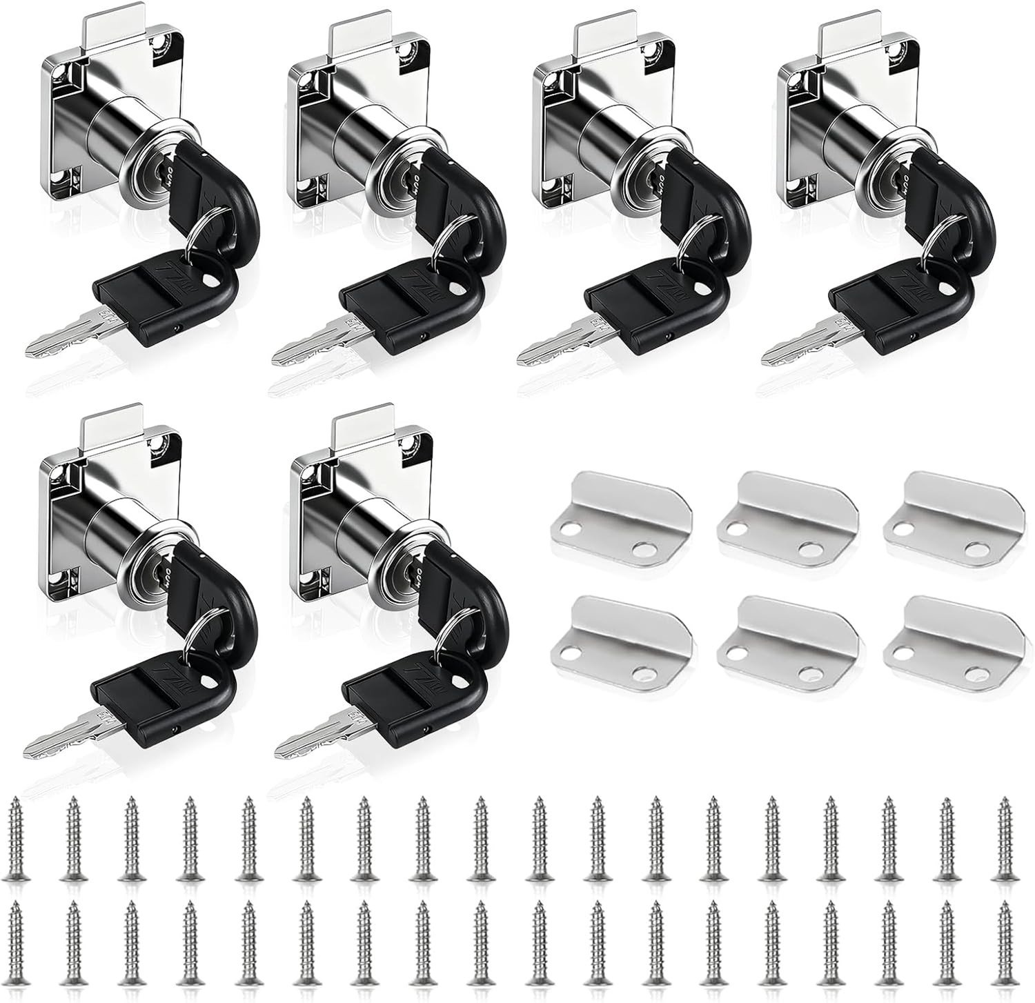 6 Sets Meubel sloten met Sleutel, 22mm RVS Kast sloten, Spindle Lock voor Kasten en Lades, Veiligheidssloten voor Meubels