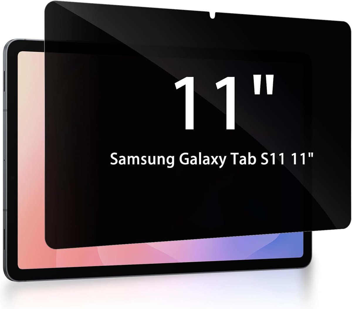 11 inch, 180 graden privacy-beschermfolie voor Samsung Galaxy Tab S11/S7/S8, privacybescherming, geharde tabletfolie met hardheidsgraad 9H, anti-spion displaybeschermfolie voor Galaxy Tab S11