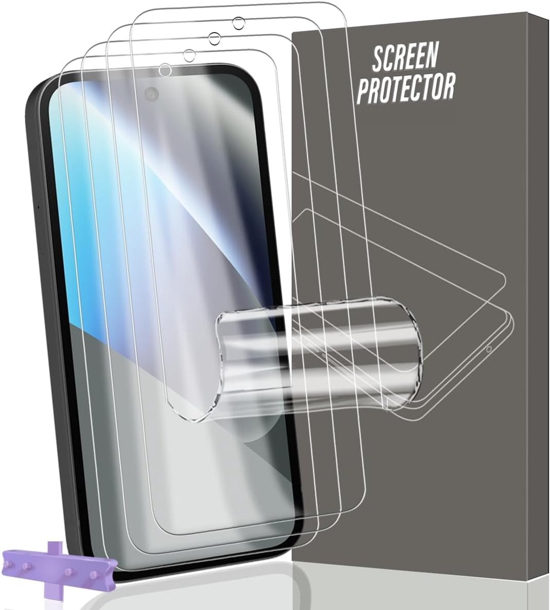 4 stuks beschermfolie voor Google Pixel 10A [eenvoudige installatie & krasbestendig], Full Coverage hydrogelfolie, zelfherstellende Flex-technologie, HD-helder, case-vriendelijk