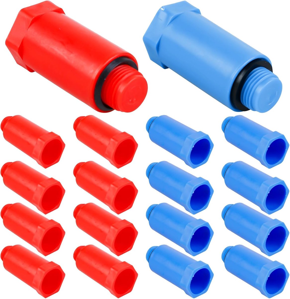 Dailygoods- Constructiestop set 1/2 inch - 20 Stuks - Drukstop - Temperatuurstabiel - Corrosiebestendig - Ideaal voor waterleidingen - Afsluitstop