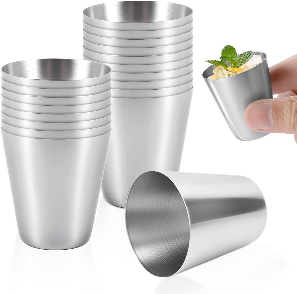 20 shot glasses made of stainless steel (1 set) - ShopVlot
