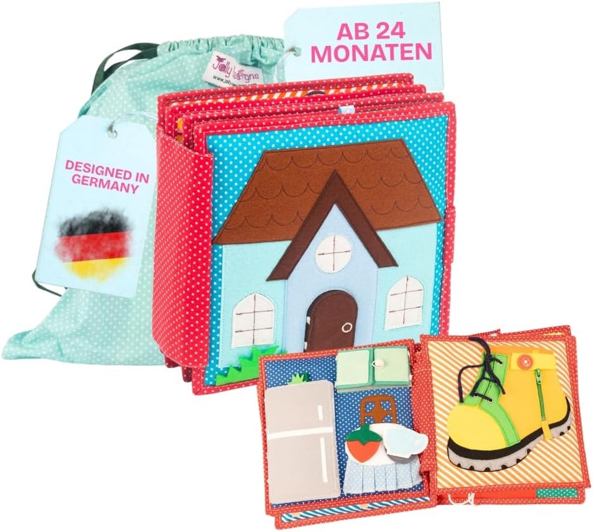 Jolly Designs Hey Du! - Montessori Quiet Book for curious explorers: promotes fine motor skills, stimulates - ShopVlot
