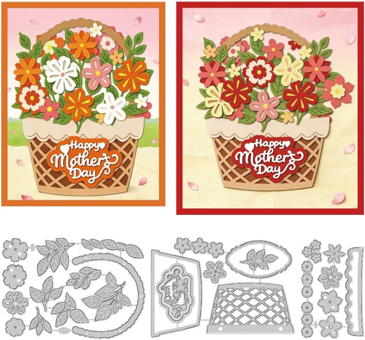 Stansvormen bloemenmand - Koolstofstaal - Snijden en embossen - Perfect voor Moederdag kaarten - ShopVlot