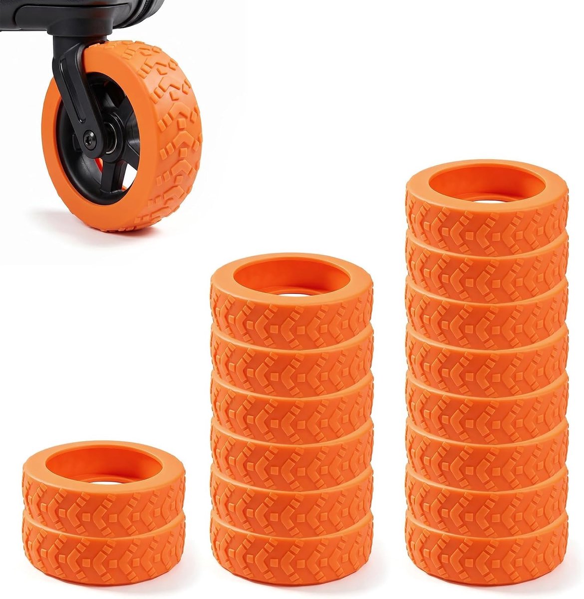 16 stuks kofferwielen, rubberen bescherming, kofferwielbescherming, geschikt voor 5-6 cm, antislip rolbescherming voor - ShopVlot