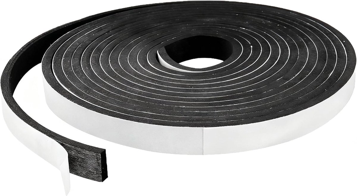 Elastic Foam Tape, 15 mm Wide x 5 mm Thick, 5 m Long, Effective Insulation for Windows and Doors, Noise Reduction - ShopVlot