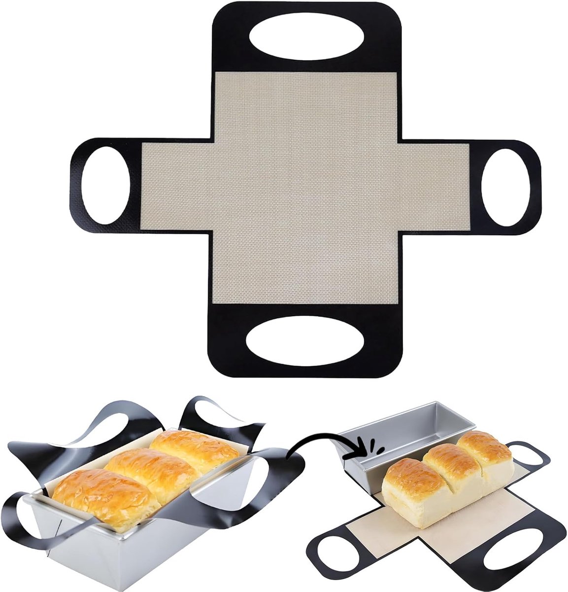 Bakmat voor brood 49 x 39 cm - Siliconen - Vouwbare met 4 handvatten - Ideaal voor ovengebruik - ShopVlot