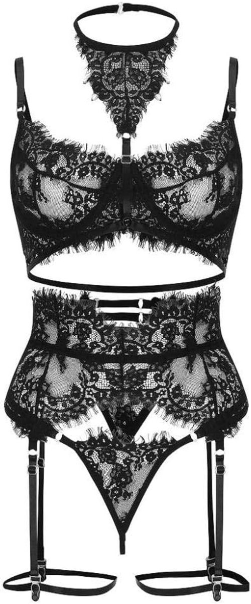 Kleding Dames Kanten Ondergoed Perspectief Sexy Lingerie KousenbandVoor dames set