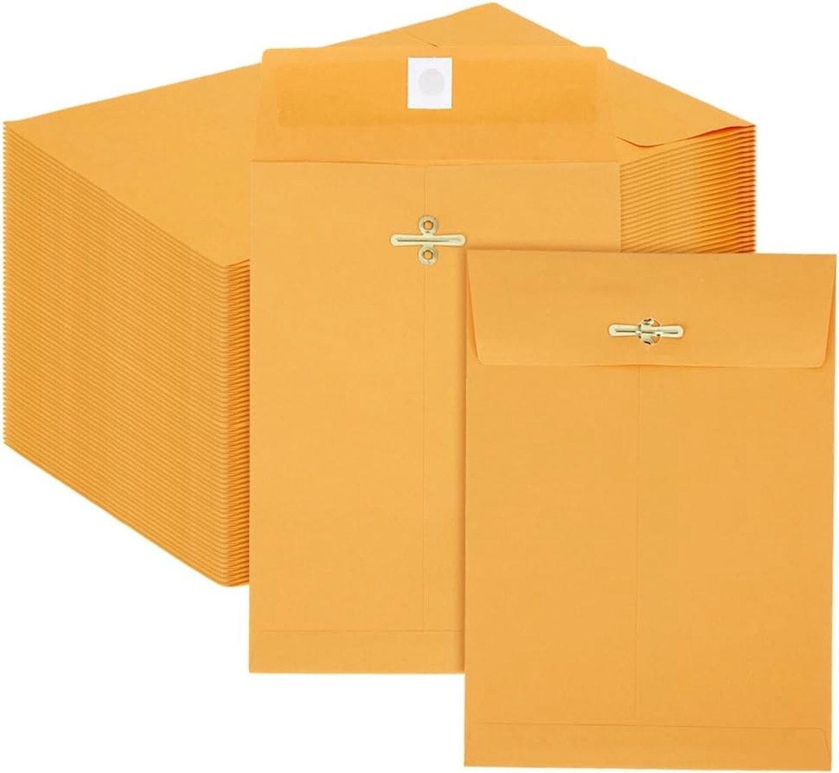 200 Manila Tassen met Druksluiting, Klein, 18 x 13 cm, Kraft Papier Catalogus voor Kantoor, Bedrijf of Thuis, Ideaal voor Opslag of Verzending van Documenten.