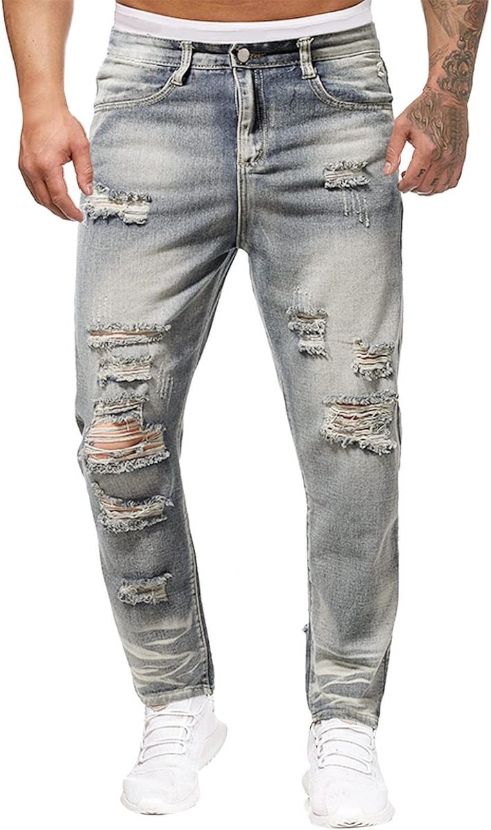 Casual, rechte gaten, gesp, rits, gemiddelde taille, denim, lange broek