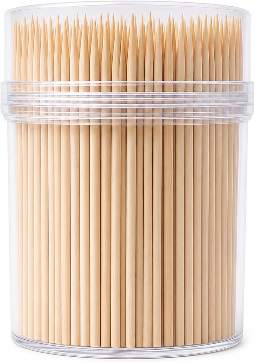 Tandenstokers van hout met dubbele punt, 6,5 cm, 500 stuks