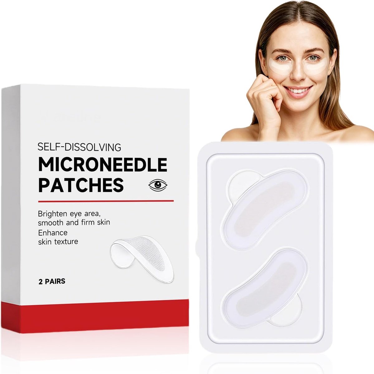 Vochtinbrengende pads voor de ogen, verzorgende oogmaskers voor het kalmeren van droge huid, 4 pads
