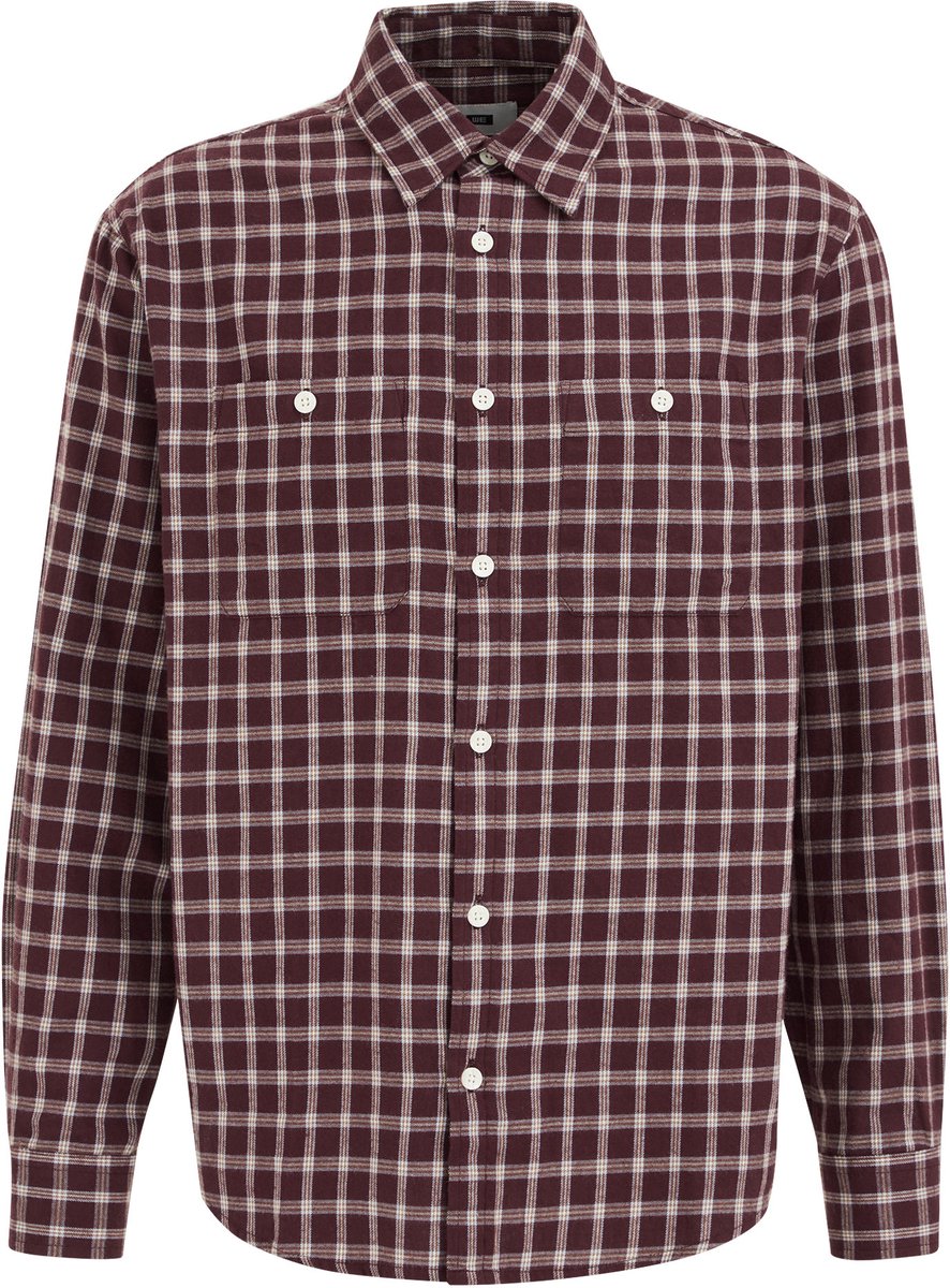 WE Fashion Heren relaxed fit flannelen overhemd met ruit
