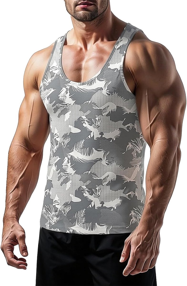 Cmdr Heren stringer tanktop Y-rug sneldrogend mesh sportshirt