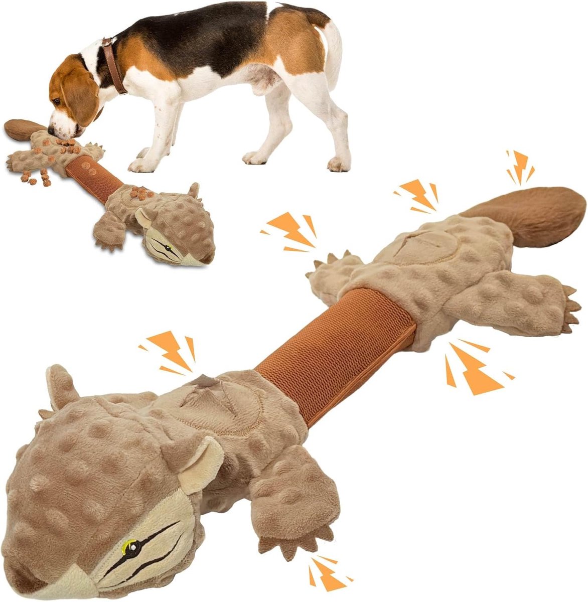 Krokodil touw trekken voor huisdieren, pluche speelgoed met geluid, hondenaccessoires met kreukelpapier, robuust gevuld speelgoed voor honden van alle maten