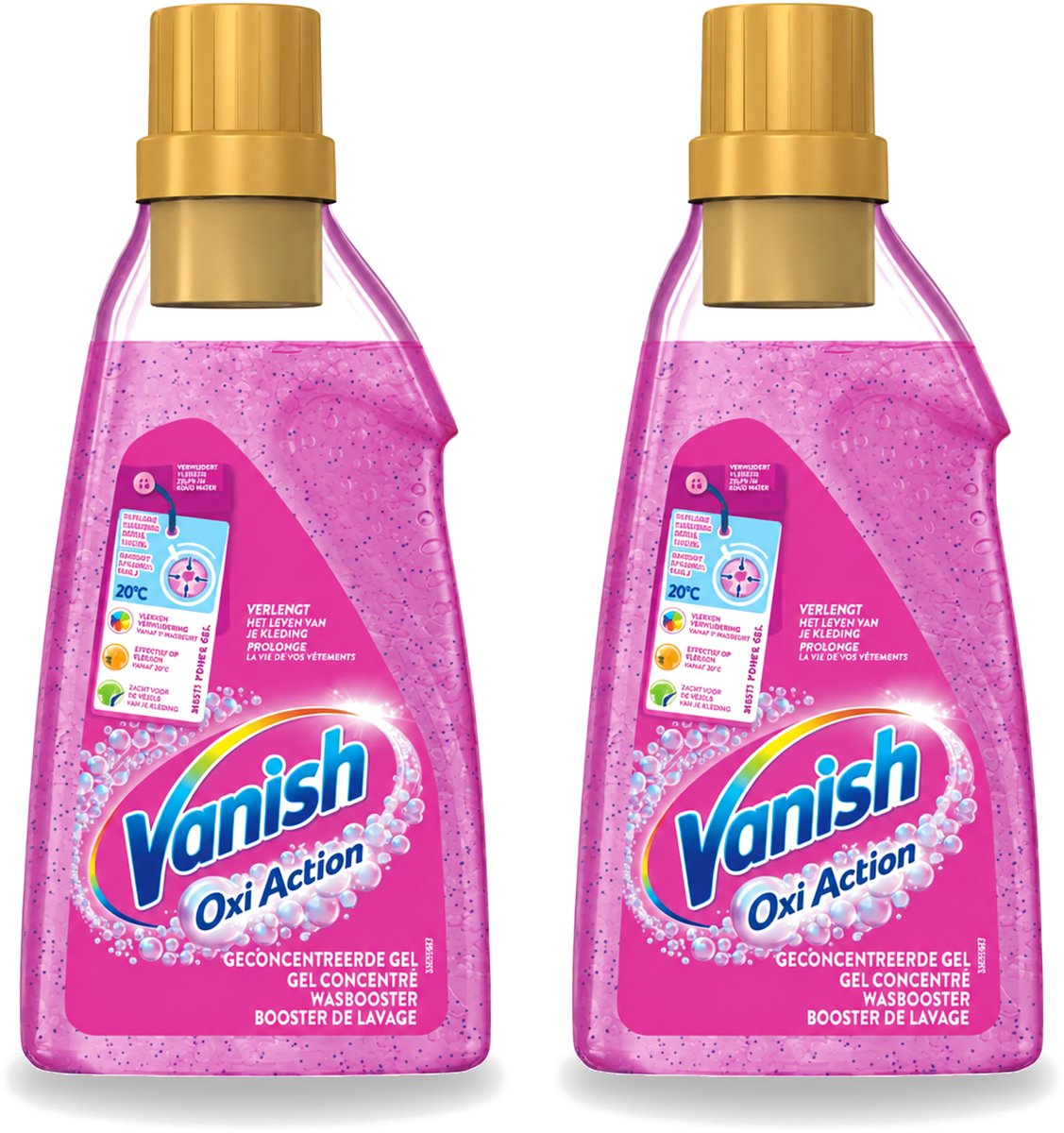 2 x Vanish Oxi Action - Vlekkenverwijderaar Gel - Zonder Bleek - Gekleurde Was - 15 Wasbeurten - Voordeelverpakking - 2 stuks
