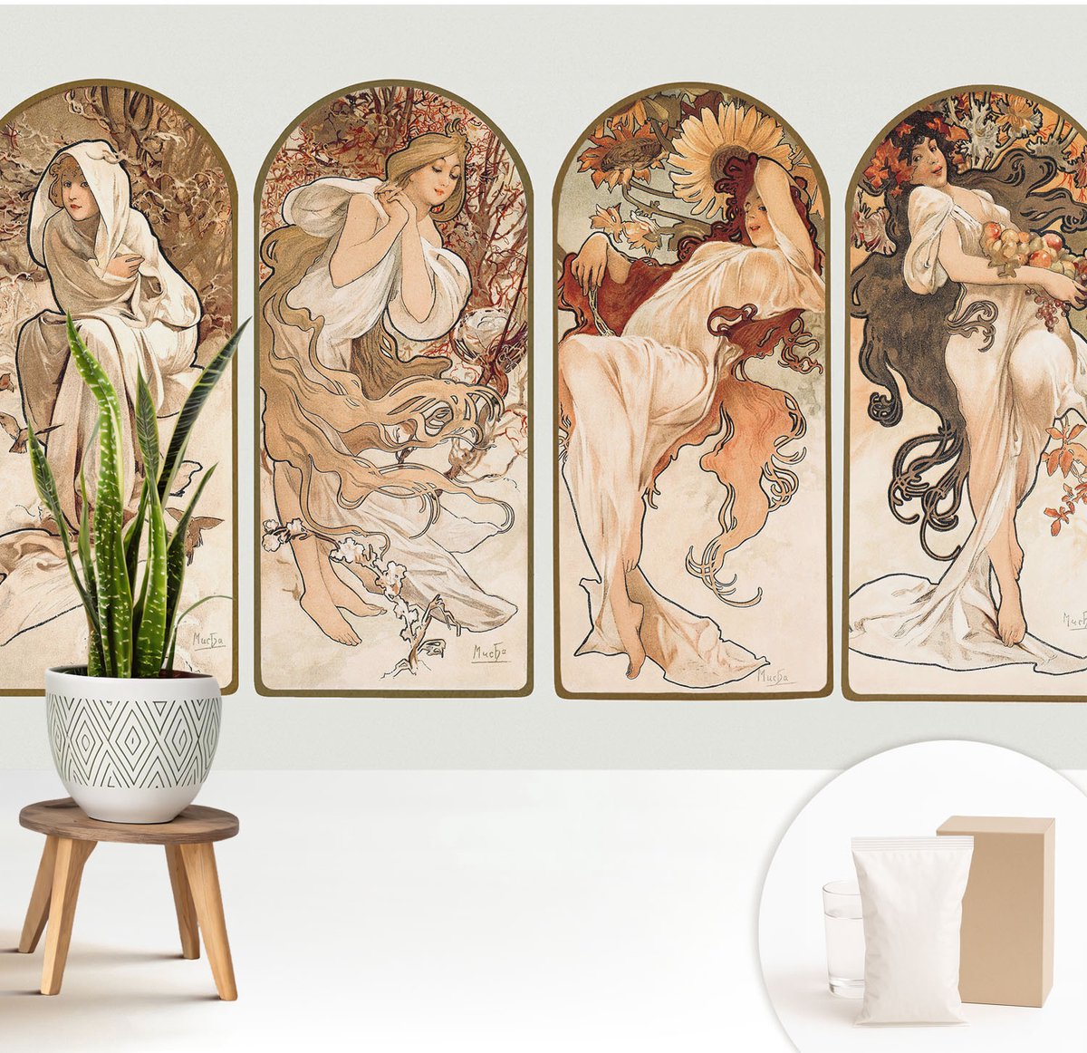 Wallfluent Fotobehang - Bruin Vliesbehang - 208x146 cm - Poriën Van Vrouwen Muurschildering - Slaapkamer behang Deel - Fotobehang Vlies - Slaapkamer behang