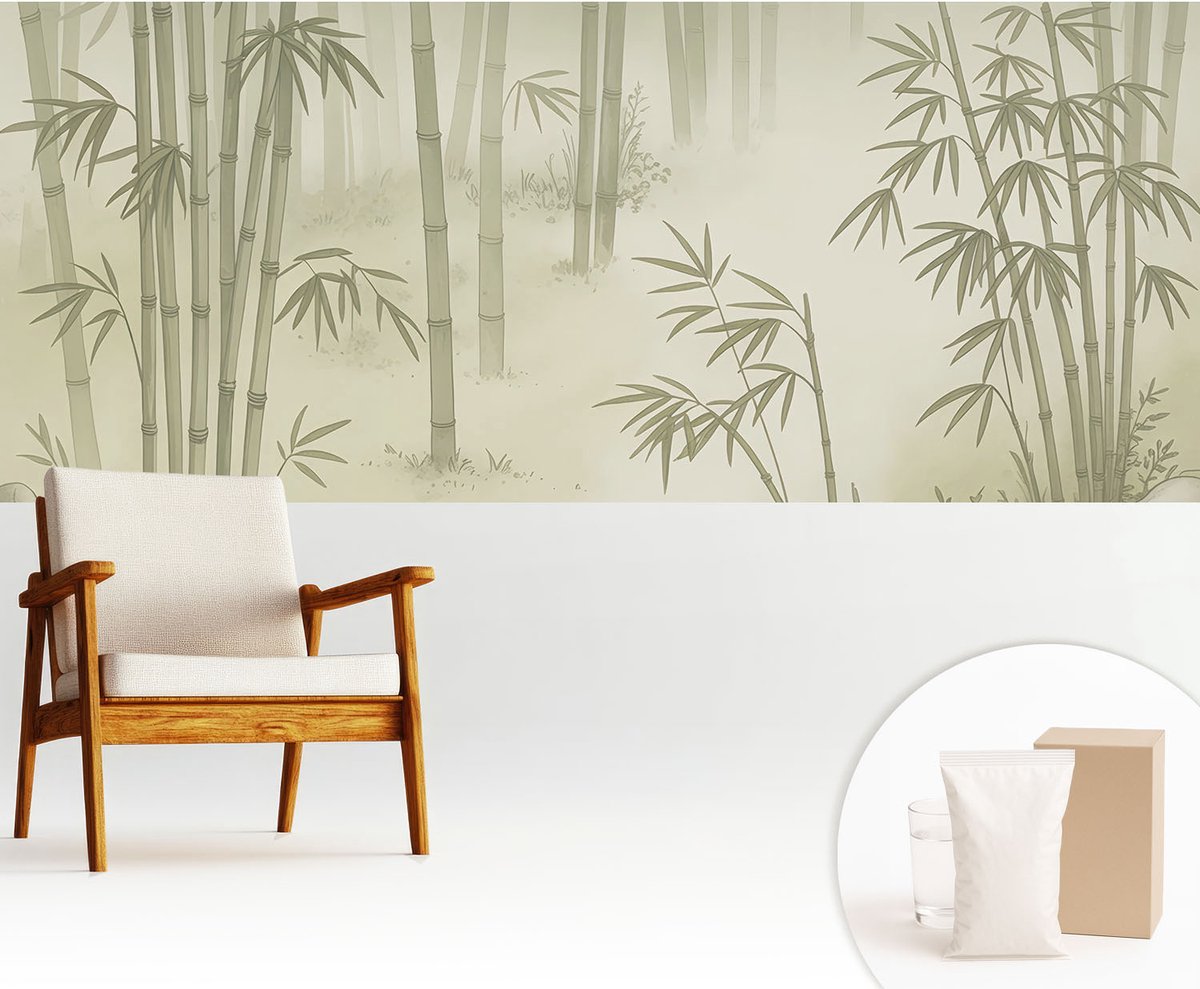 Wallfluent Fotobehang - Groente Vliesbehang - 250x104 cm - Vreedzaam Landschap Muurschildering - Gang behang Bloemen En Planten - Fotobehang Vlies - Slaapkamer behang