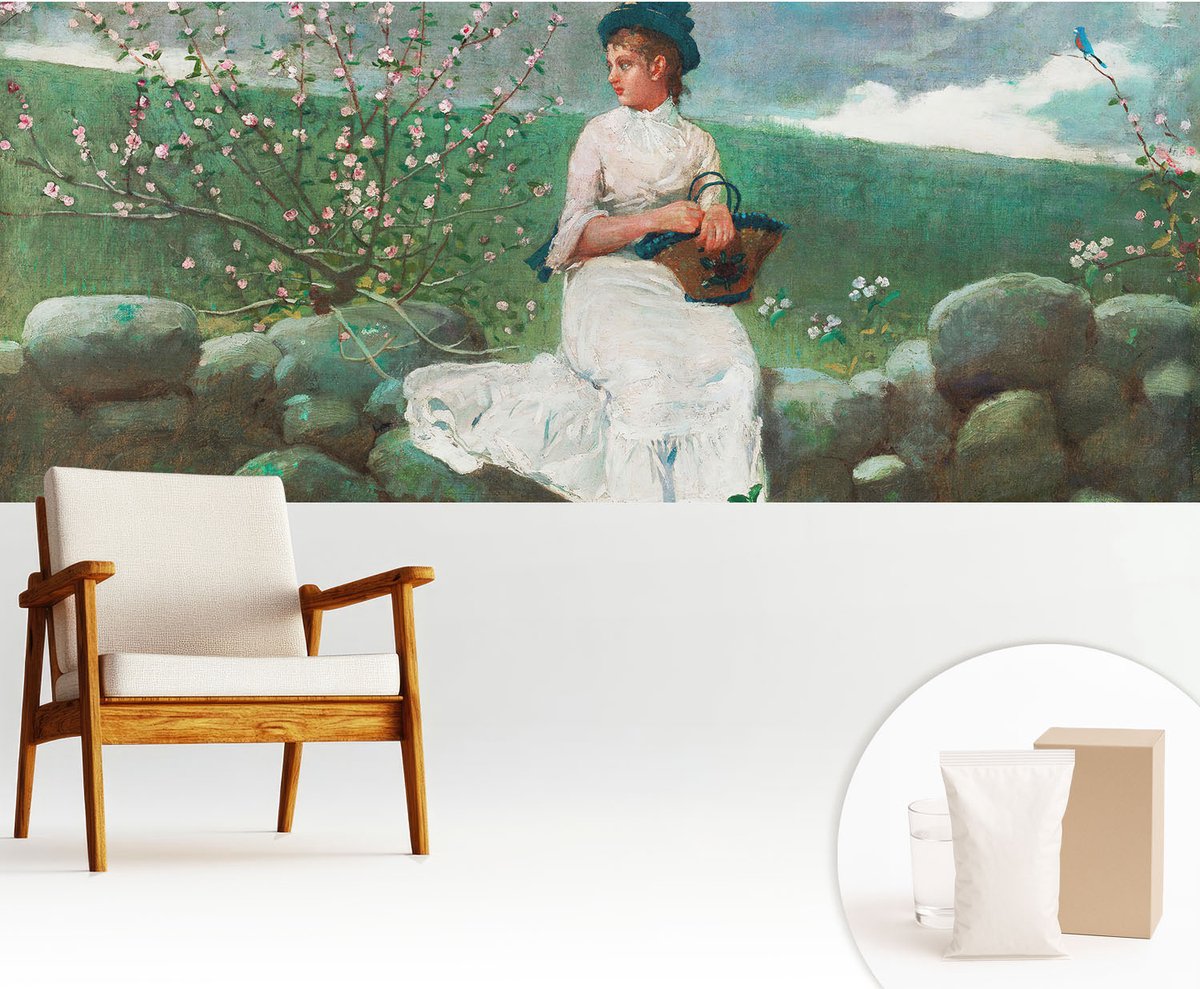Wallfluent Fotobehang - Groente Vliesbehang - 250x104 cm - Bloemrijke Vrede Fotobehang Vlies - Woonkamer behang Mensen - Muurschildering - Woonkamer behang