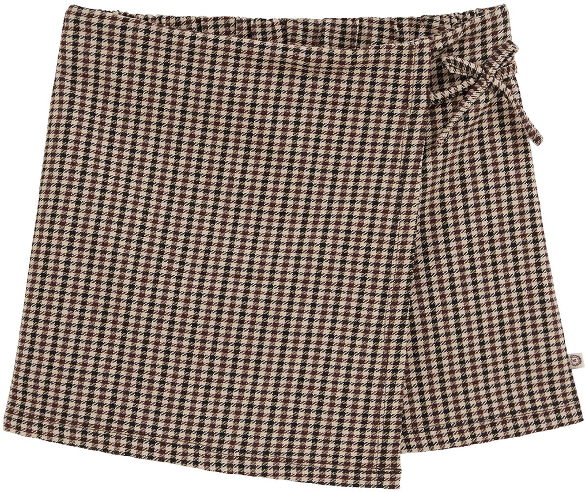 WE Fashion Meisjes jersey skort met overslag en ruit