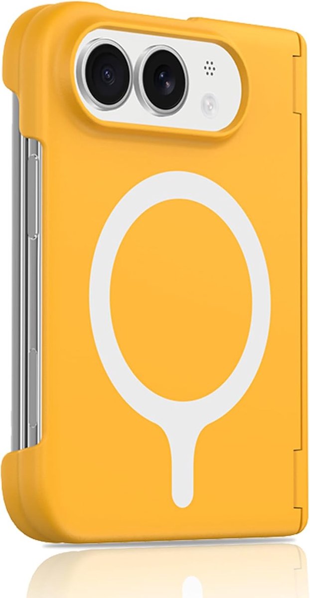 Magnetisch Hoesje - Geschikt voor iPhone Duo - PC Beschermhoes - MagSafe Compatibel - Volledige Camerabescherming - Schokabsorberend - Krasbestendig - Geel