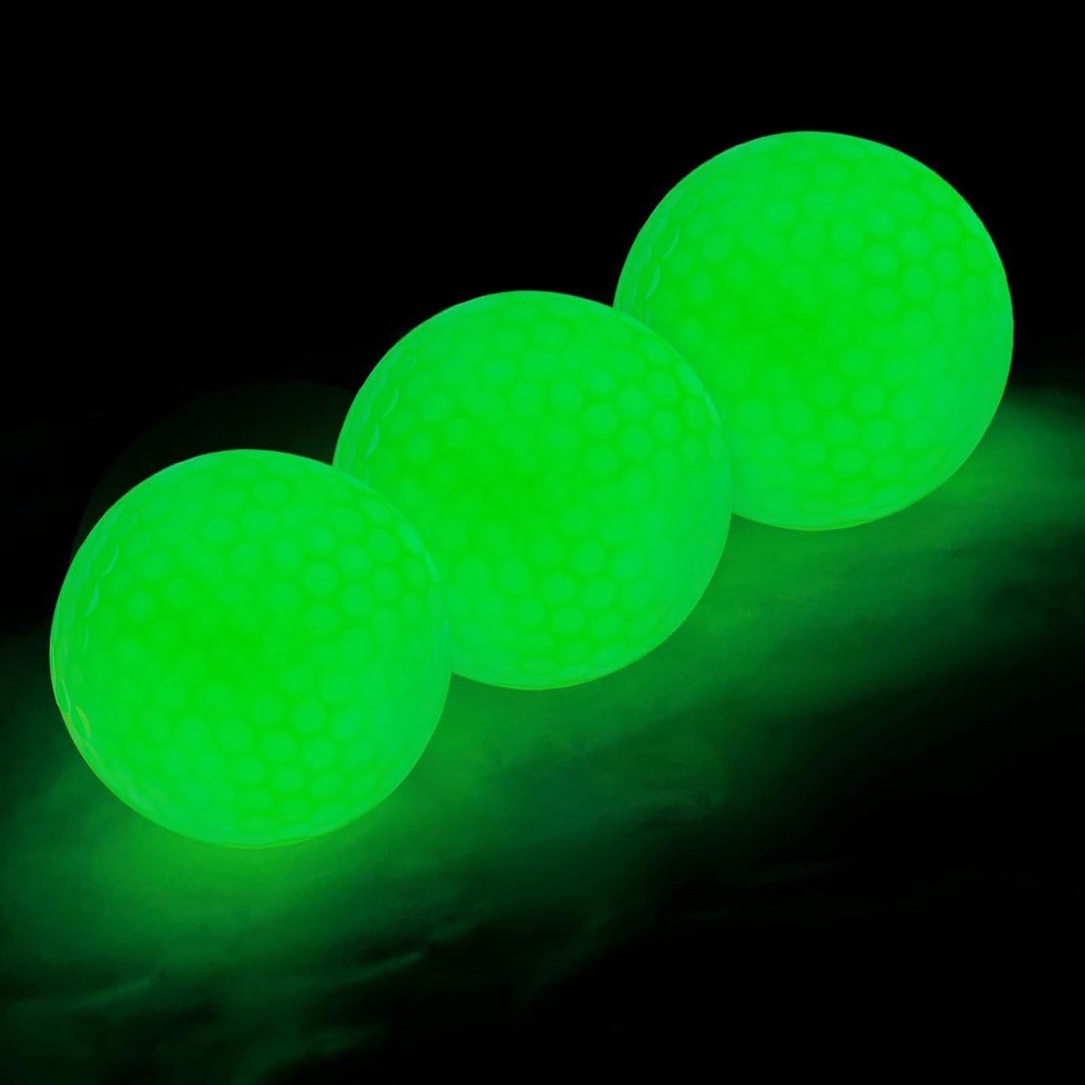 Glanzende golfballen set van 3 - Lichtgevende golfballen voor avondspel en plezier op de golfbaan