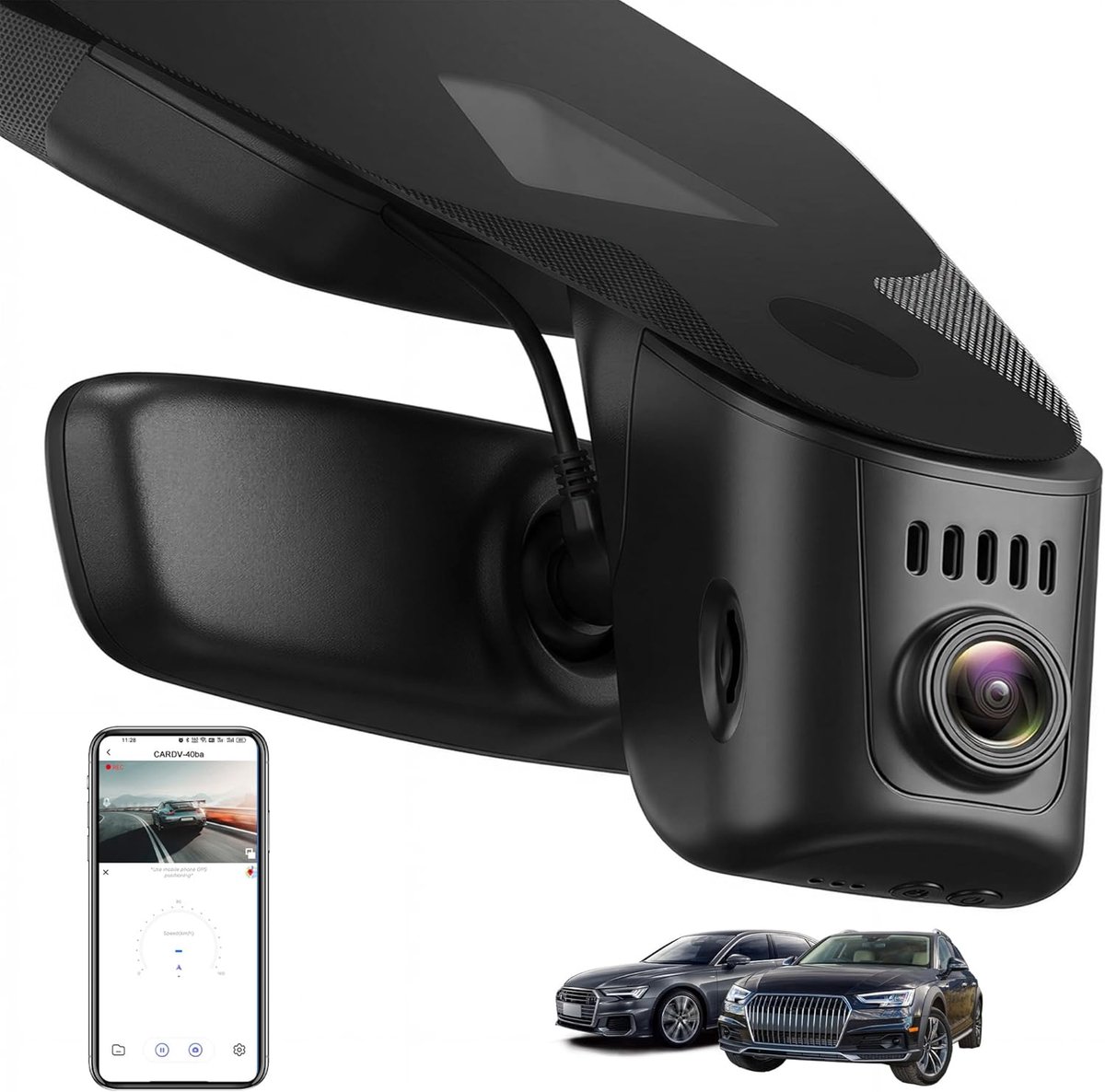 SnelShoppen - 4K Dash Cam voor Audi A4 A6 A3 A5 Q5 S4 S6 Q7 A8 S8 TT A7 S5 Q3 S3 S7 RS3 RS5 RS6 e-tron - UHD 2160P, WiFi, Nachtzicht, G-sensor, Loopop