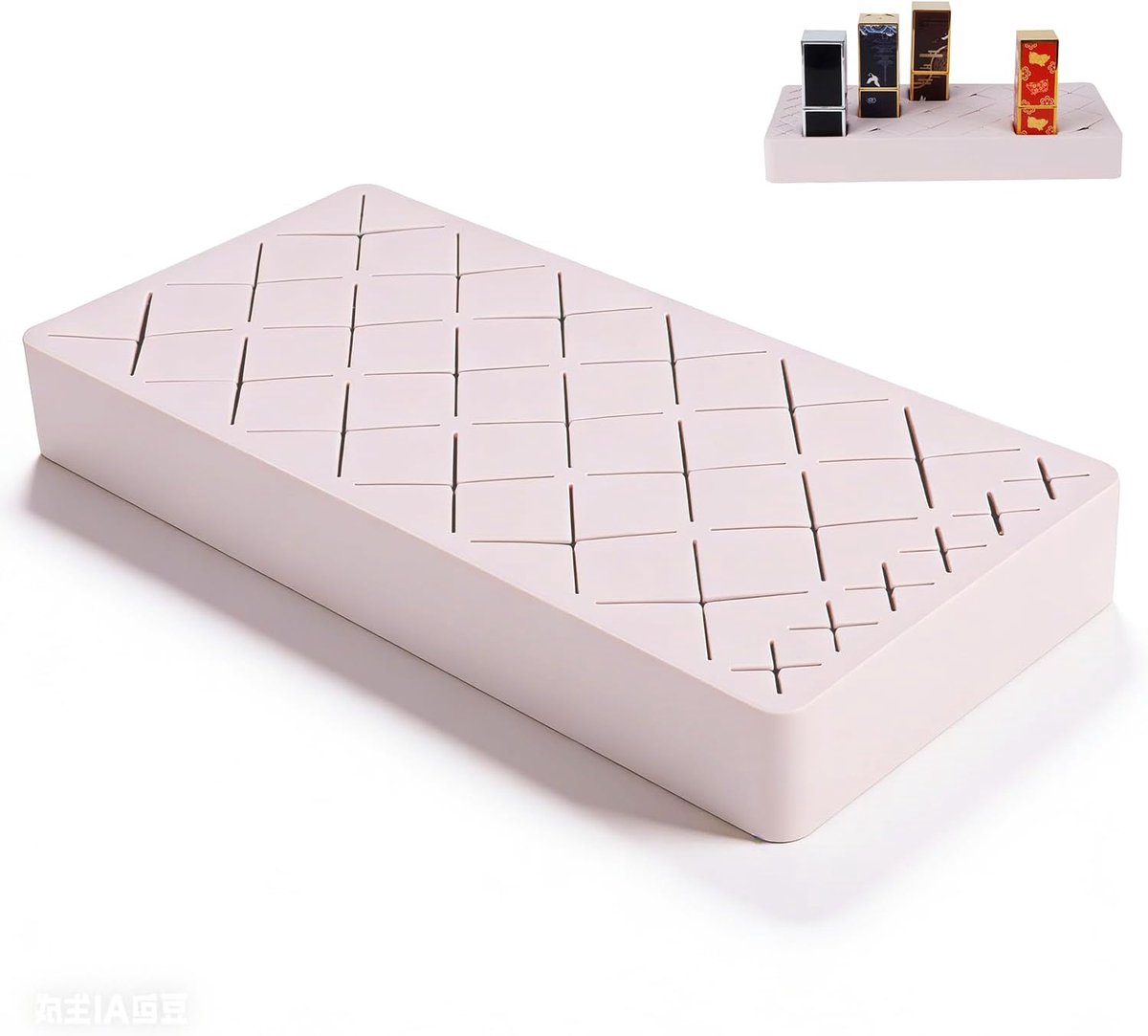 Lipstick organizer 24 vakken - afneembare silicone inzetstukken - roze - overzichtelijke make-upopslag - ShopVlot