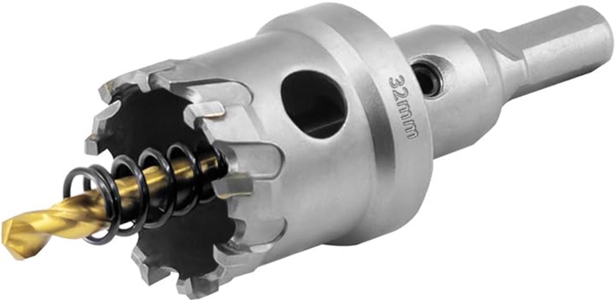SnelShoppen - 32mm Hole Saw - Professionele TCT Metaaldraadboor voor RVS, Plastic, Messing, Ijzer, Aluminium - Kobalt Gecoate Carbide Boor