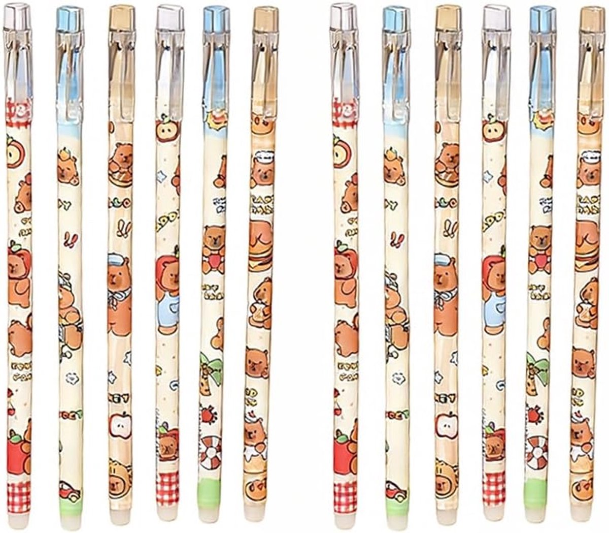 Gelpen met gummetje 0,5 mm - capybara cartridge - inktverwijdering - perfect voor foutloos schrijven - ShopVlot